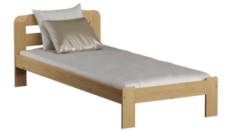 Pat din lemn 90x200 cu saltea din spumă cu somieră Sara
