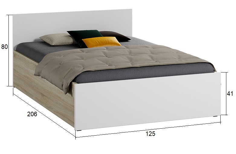 Łóżko DM1 120 Białe boki sonomaMeble Magnat