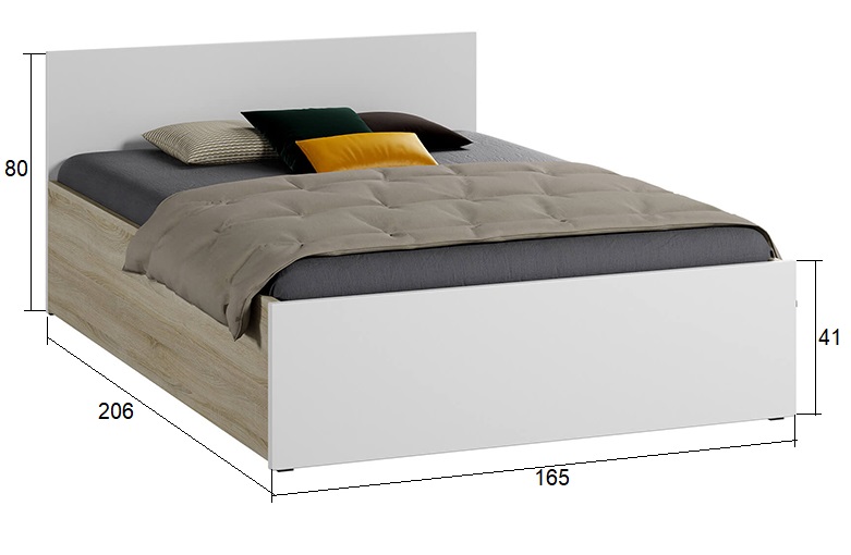 Łóżko DM1 160 Białe boki sonomaMeble Magnat
