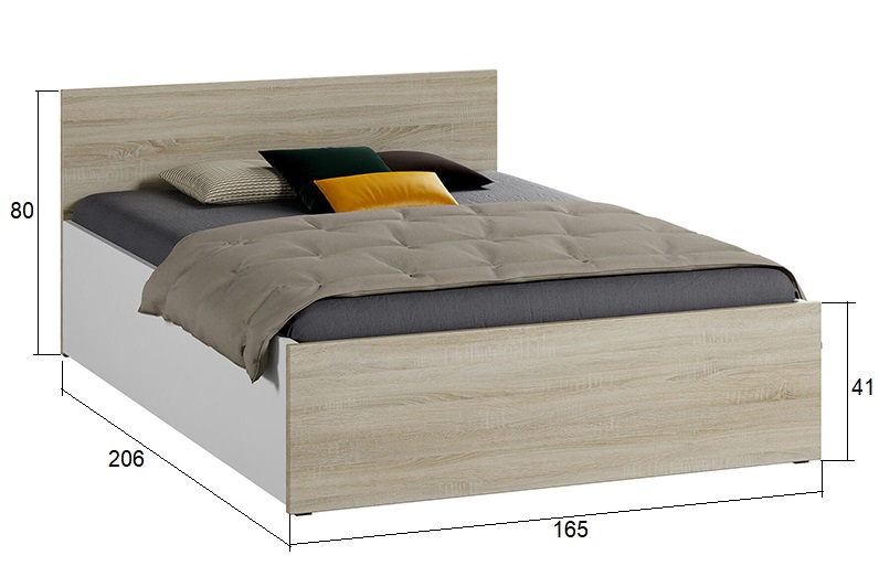 Łóżko DM1 160 Sonoma Białe Meble Magnat