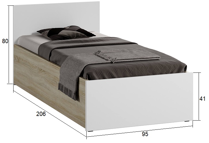 Łóżko DM1 90 Białe boki sonomaMeble Magnat