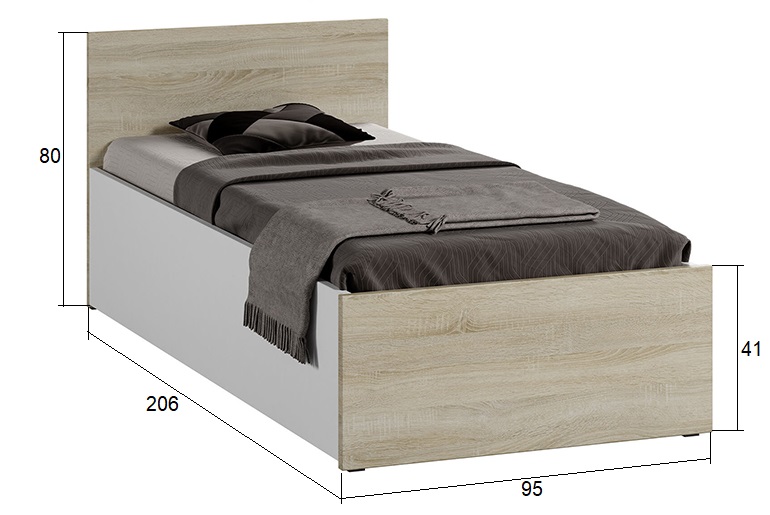 Łóżko DM1 90 Białe Meble Magnat