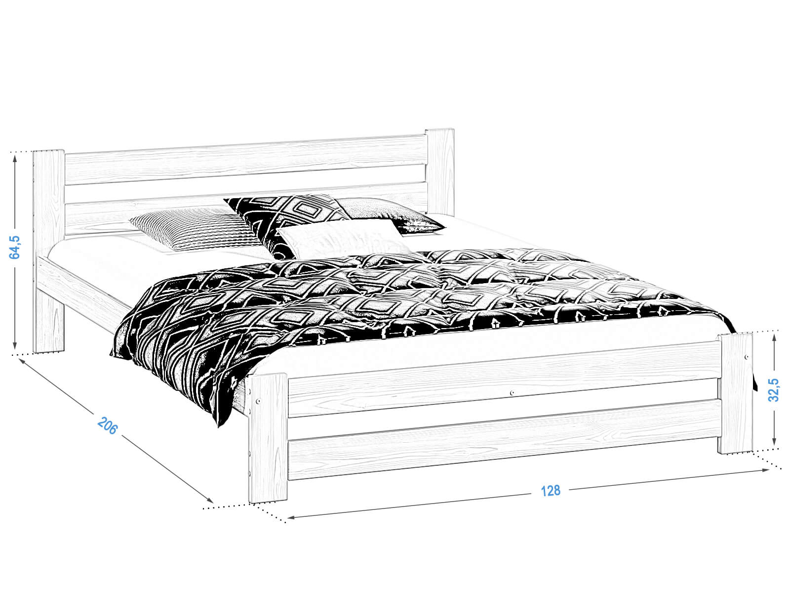 Wymiary łóżka Kada 120x200 Meble Magnat
