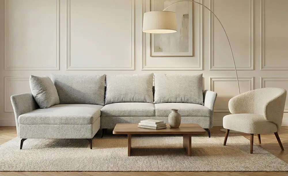 Colțar extensibil Vesta stânga în living modern