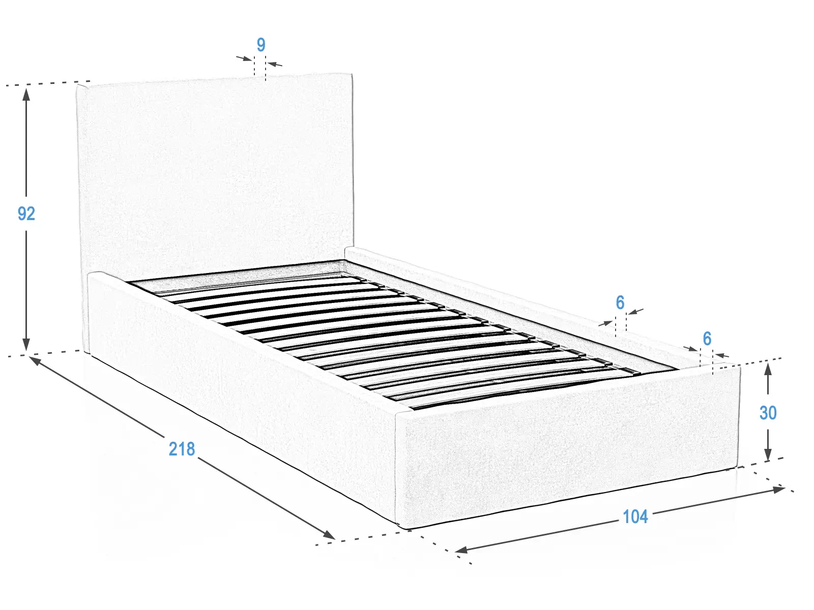 Pat Tapitat cu spatiu de depozitare 90x200 Kids Line 4